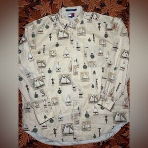 Tommy Hilfiger Nautical Sailing Button Down Shirt XL